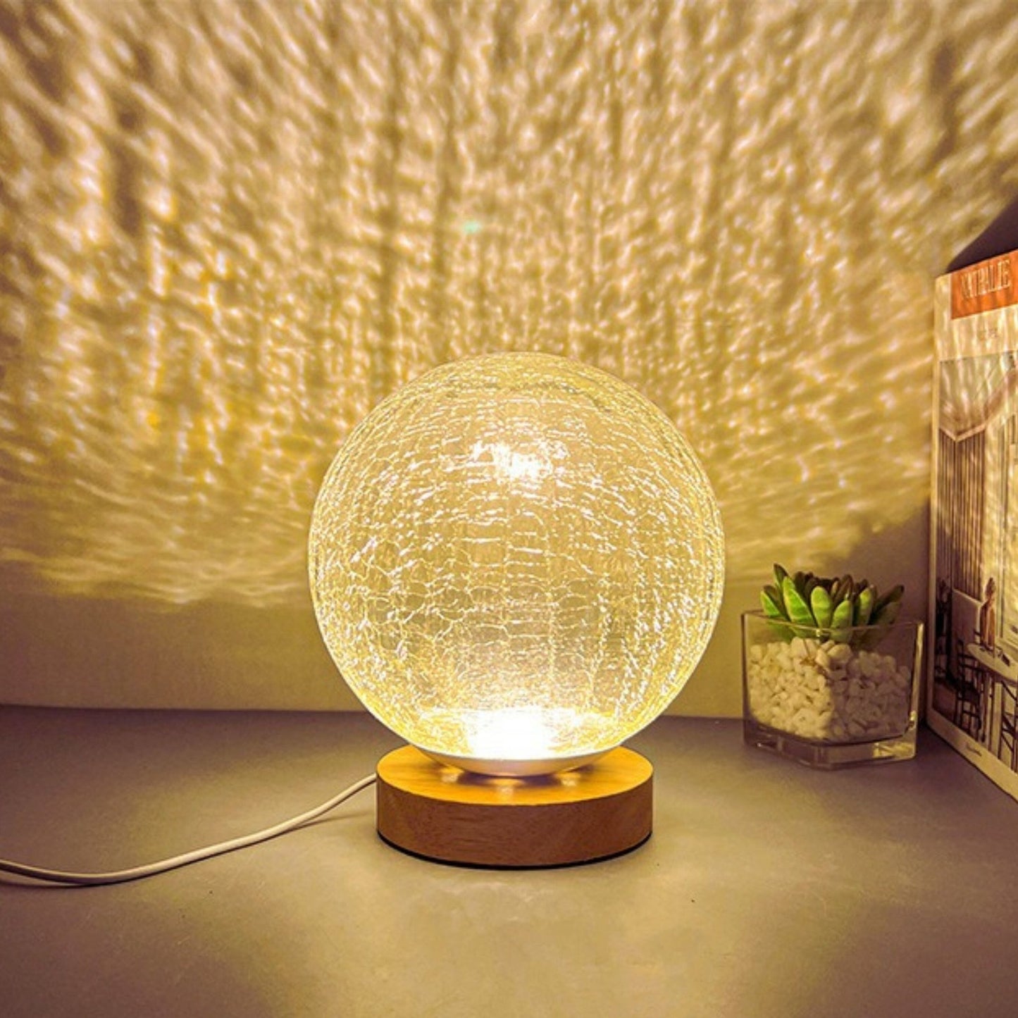 Ice Planet Glass Lamp - Space Mesmerise - Space Gifts | Lamps | Statues | Home Decor
