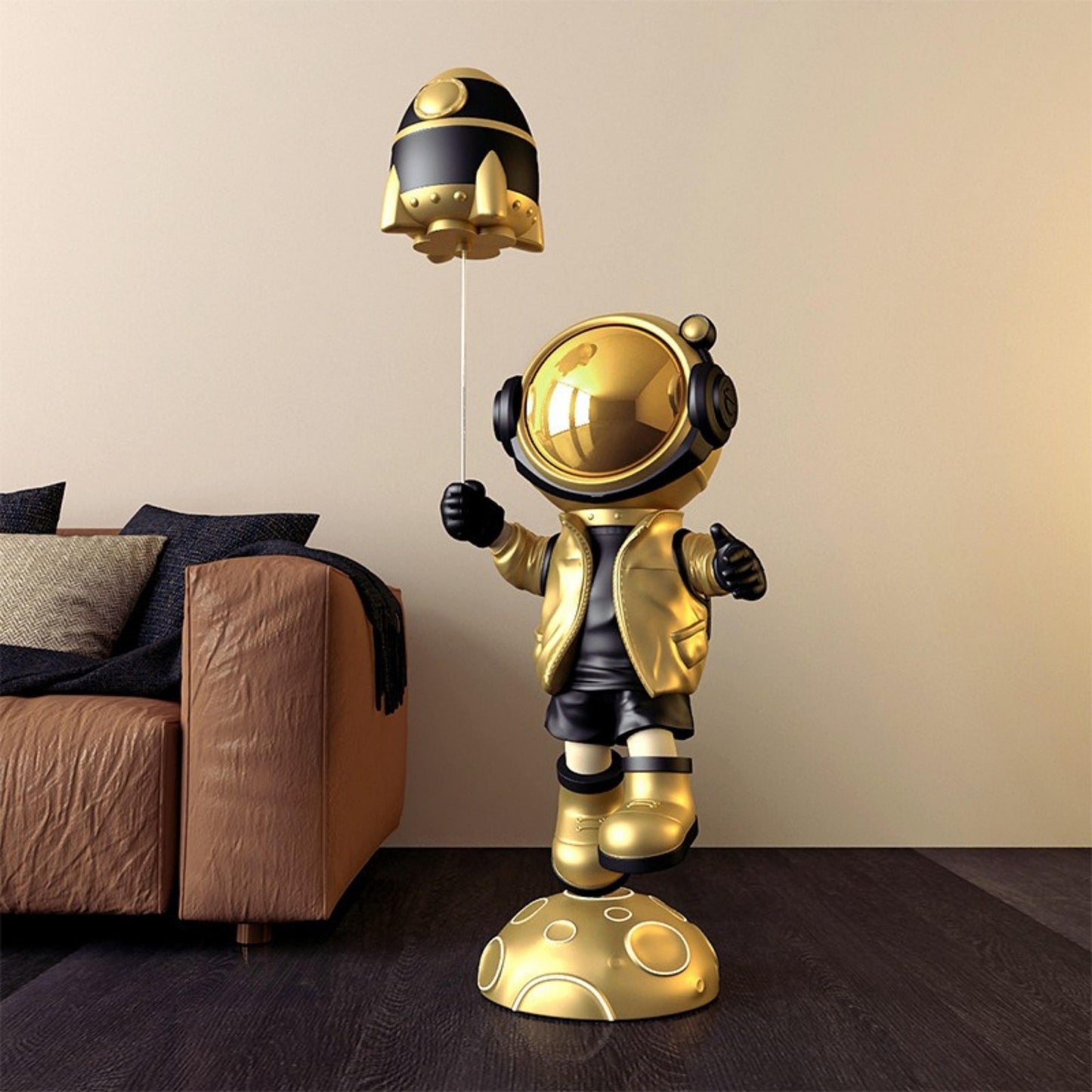 Astronaut Holding a Rocket Balloon Statue - Space Mesmerise - Space Gifts | Lamps | Statues | Home Decor