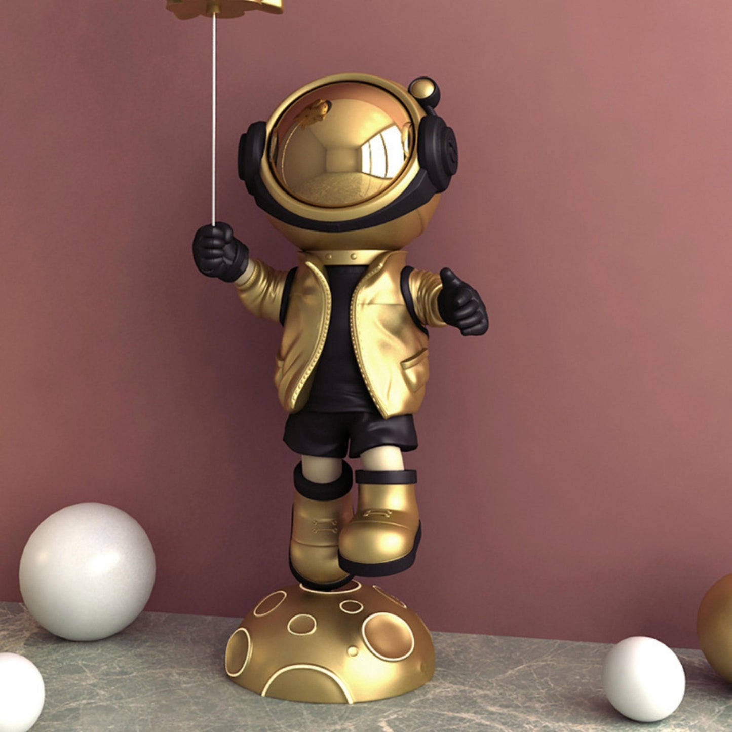 Astronaut Holding a Rocket Balloon Statue - Space Mesmerise - Space Gifts | Lamps | Statues | Home Decor