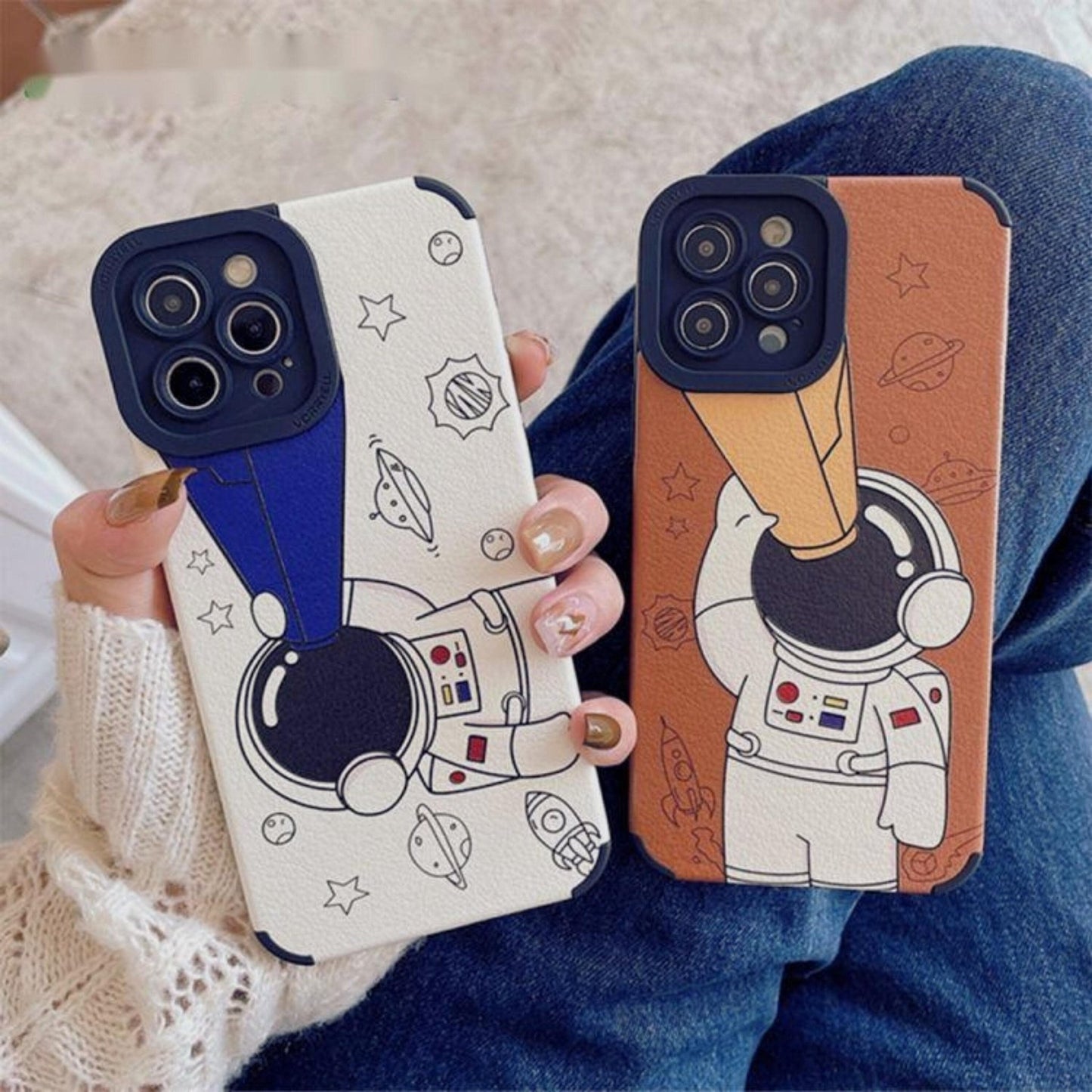 Leather Astronaut iPhone Case - Space Mesmerise - Space Gifts | Lamps | Statues | Home Decor