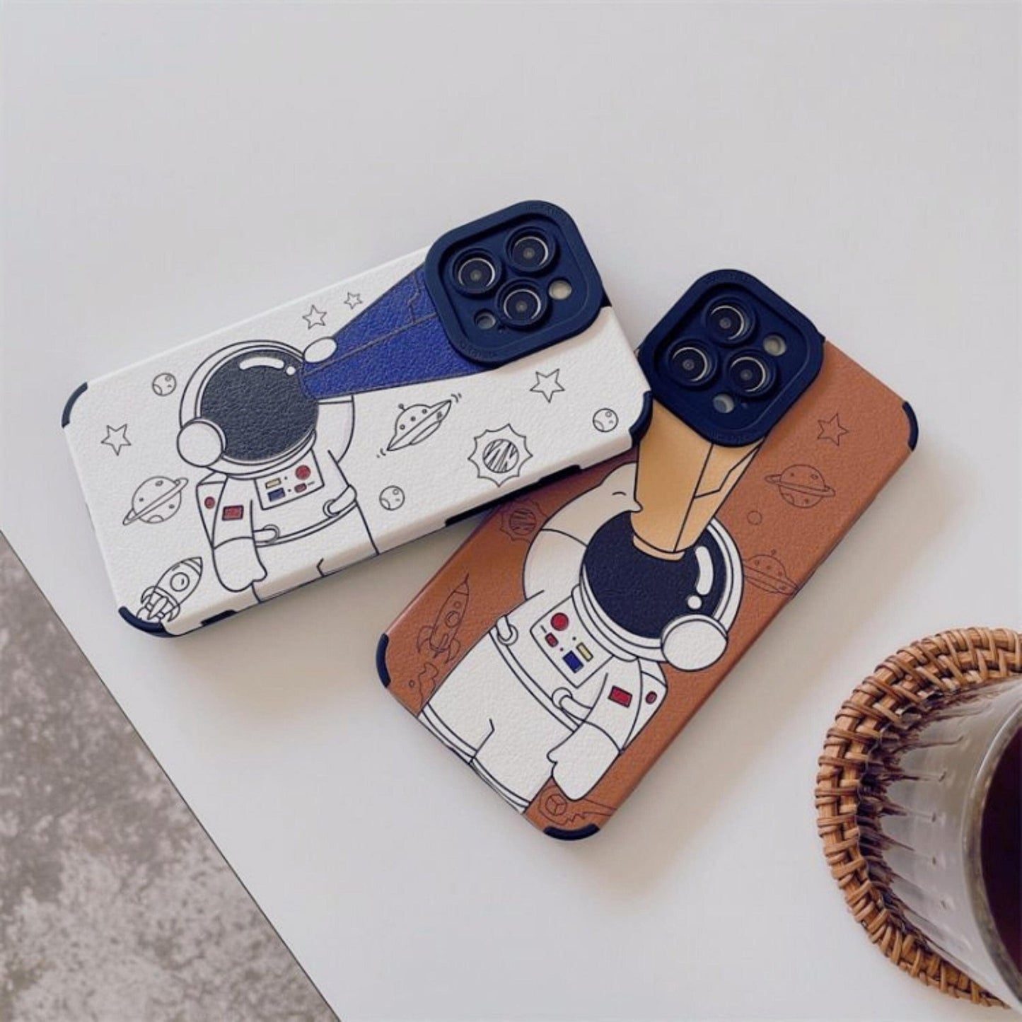 Leather Astronaut iPhone Case - Space Mesmerise - Space Gifts | Lamps | Statues | Home Decor