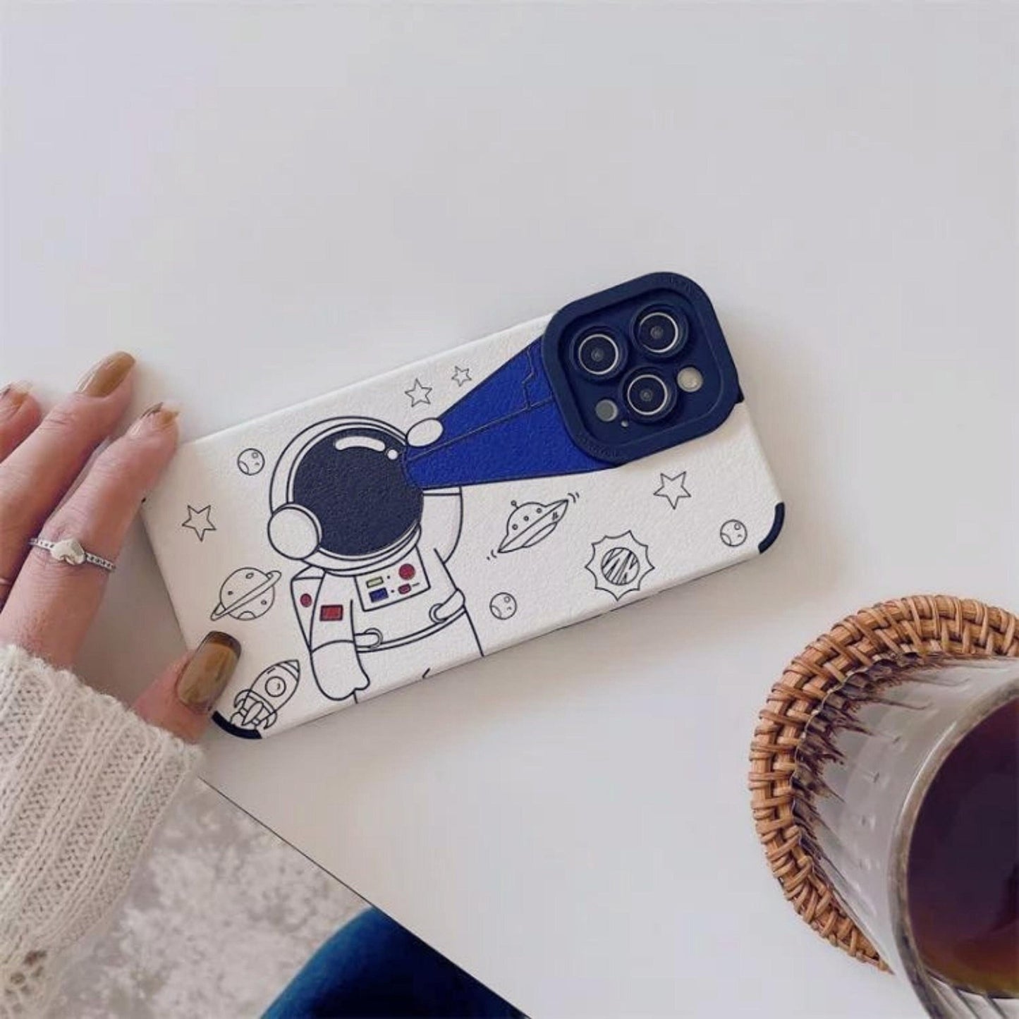 Leather Astronaut iPhone Case - Space Mesmerise - Space Gifts | Lamps | Statues | Home Decor