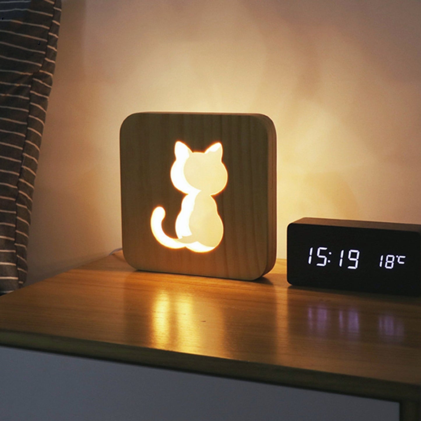 Minimalist Wooden Nursery Night Light - Space Mesmerise - Space Gifts | Lamps | Statues | Home Decor