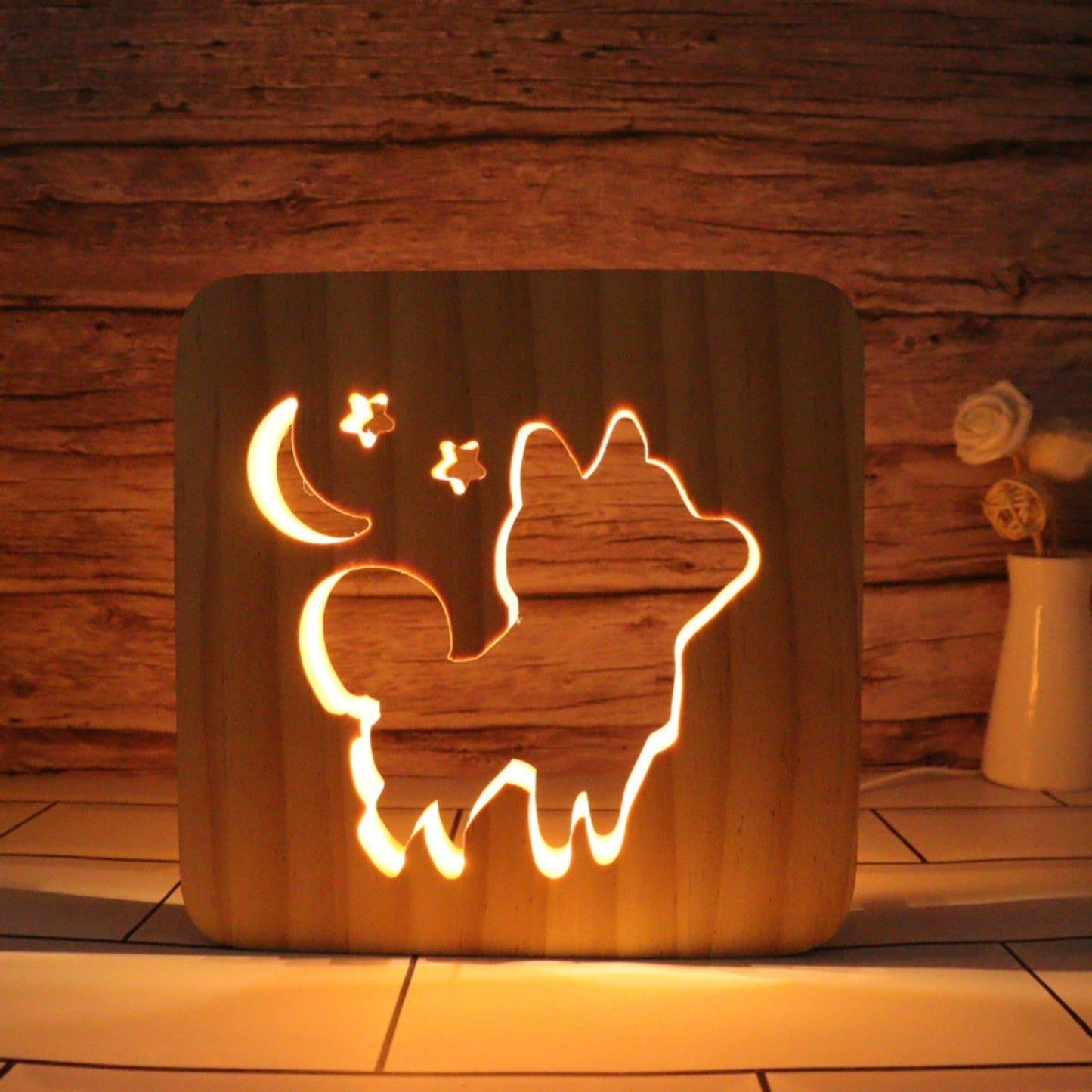 Minimalist Wooden Nursery Night Light - Space Mesmerise - Space Gifts | Lamps | Statues | Home Decor