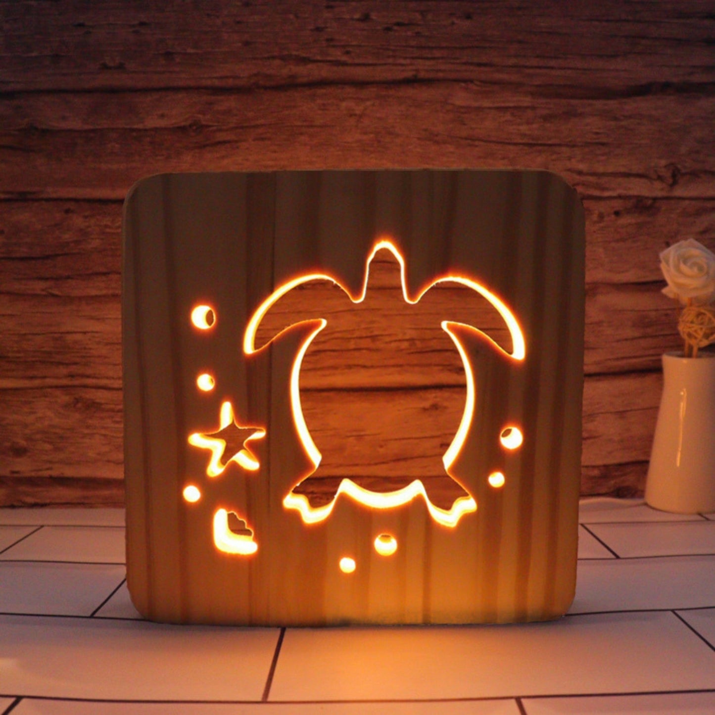 Minimalist Wooden Nursery Night Light - Space Mesmerise - Space Gifts | Lamps | Statues | Home Decor