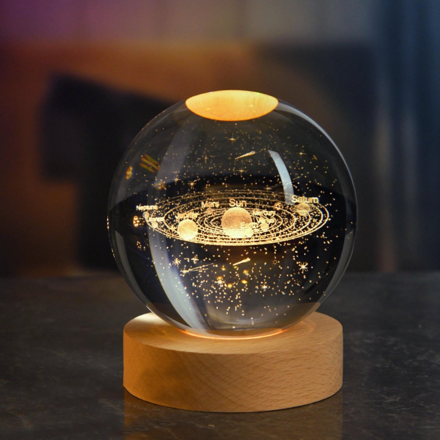 Personalized Crystal Space Lamp - Space Mesmerise - Space Gifts | Lamps | Statues | Home Decor