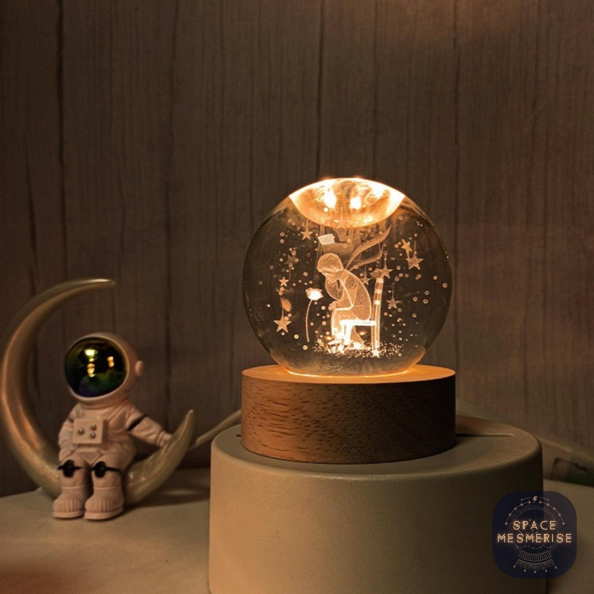 Personalized Crystal Space Lamp - Space Mesmerise - Space Gifts | Lamps | Statues | Home Decor