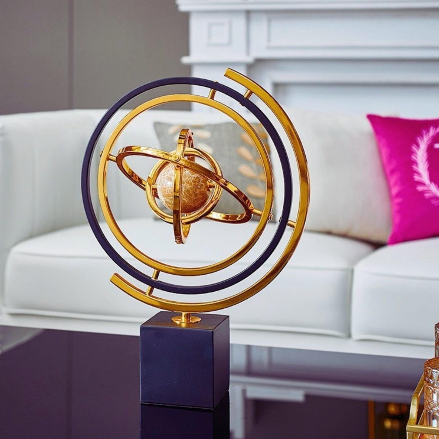 Planet Armillary Sphere Sculpture - Space Mesmerise - Space Gifts | Lamps | Statues | Home Decor