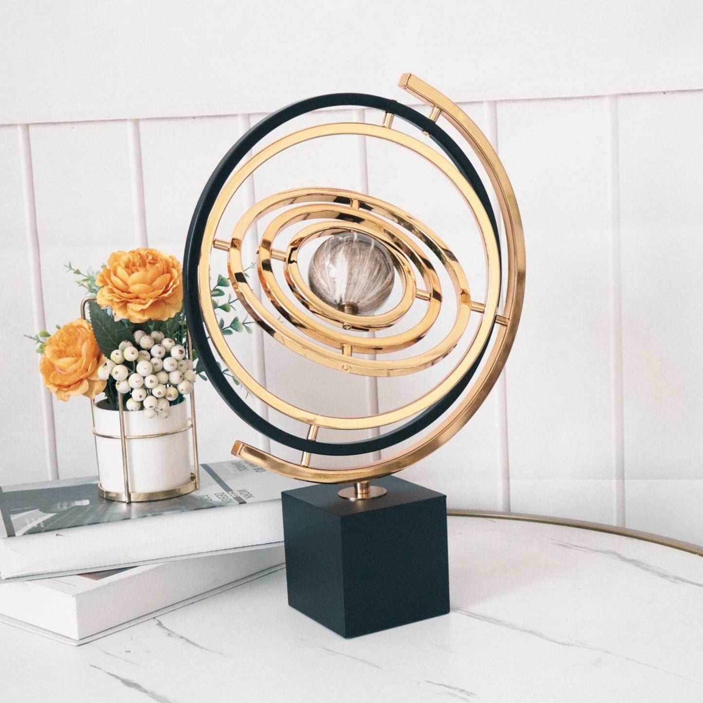 Planet Armillary Sphere Sculpture - Space Mesmerise - Space Gifts | Lamps | Statues | Home Decor