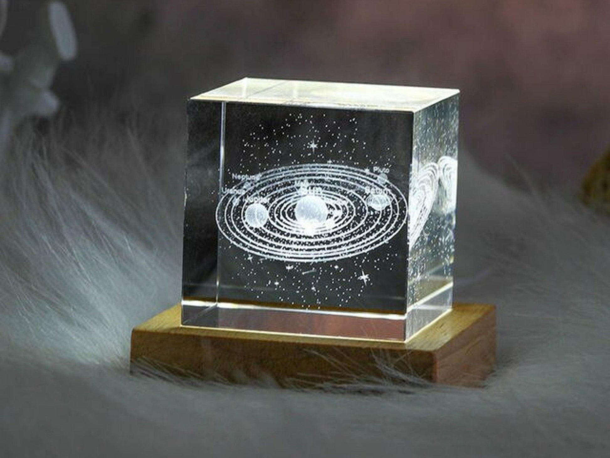 Space Crystal Cube Lamp - Space Mesmerise - Space Gifts | Lamps | Statues | Home Decor