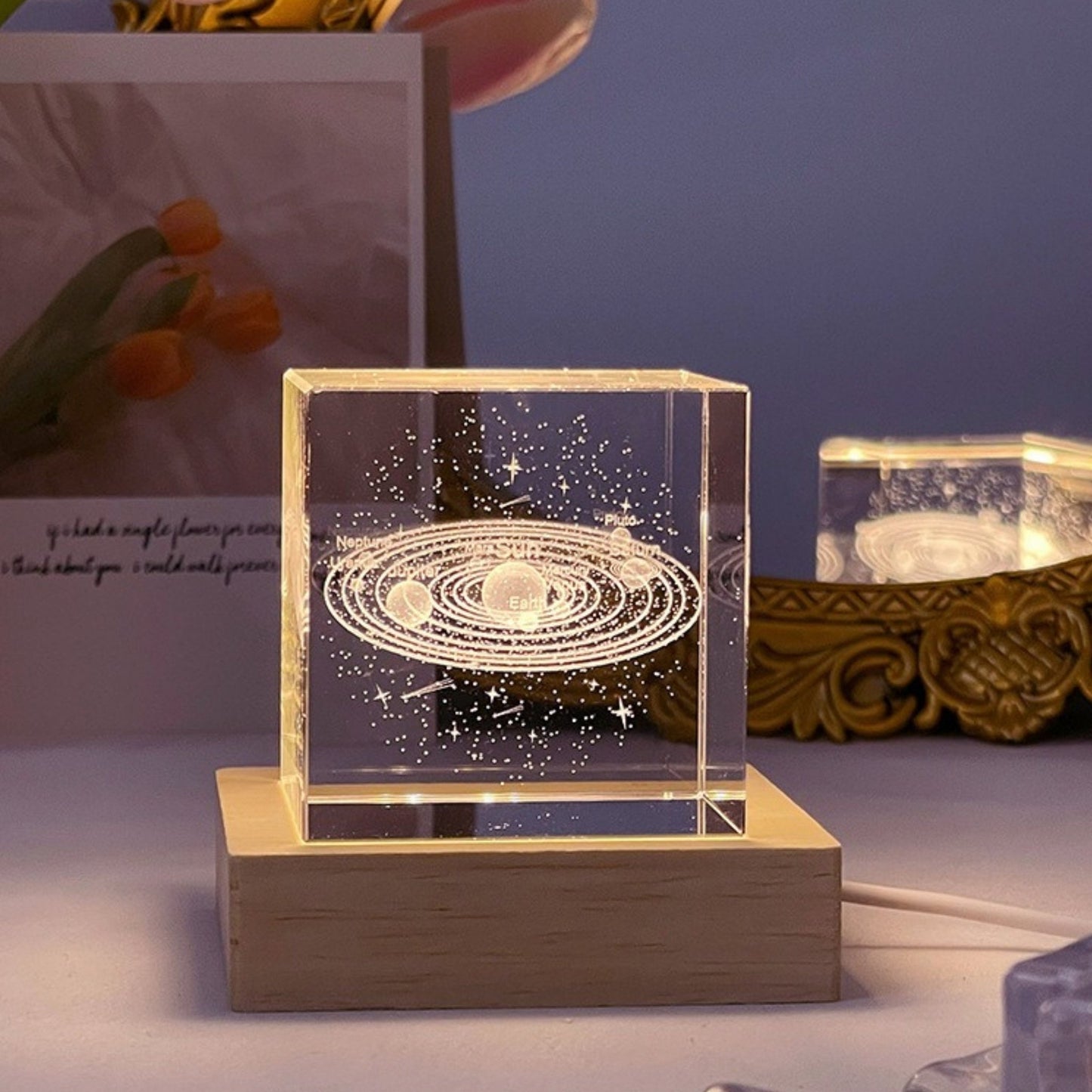Space Crystal Cube Lamp - Space Mesmerise