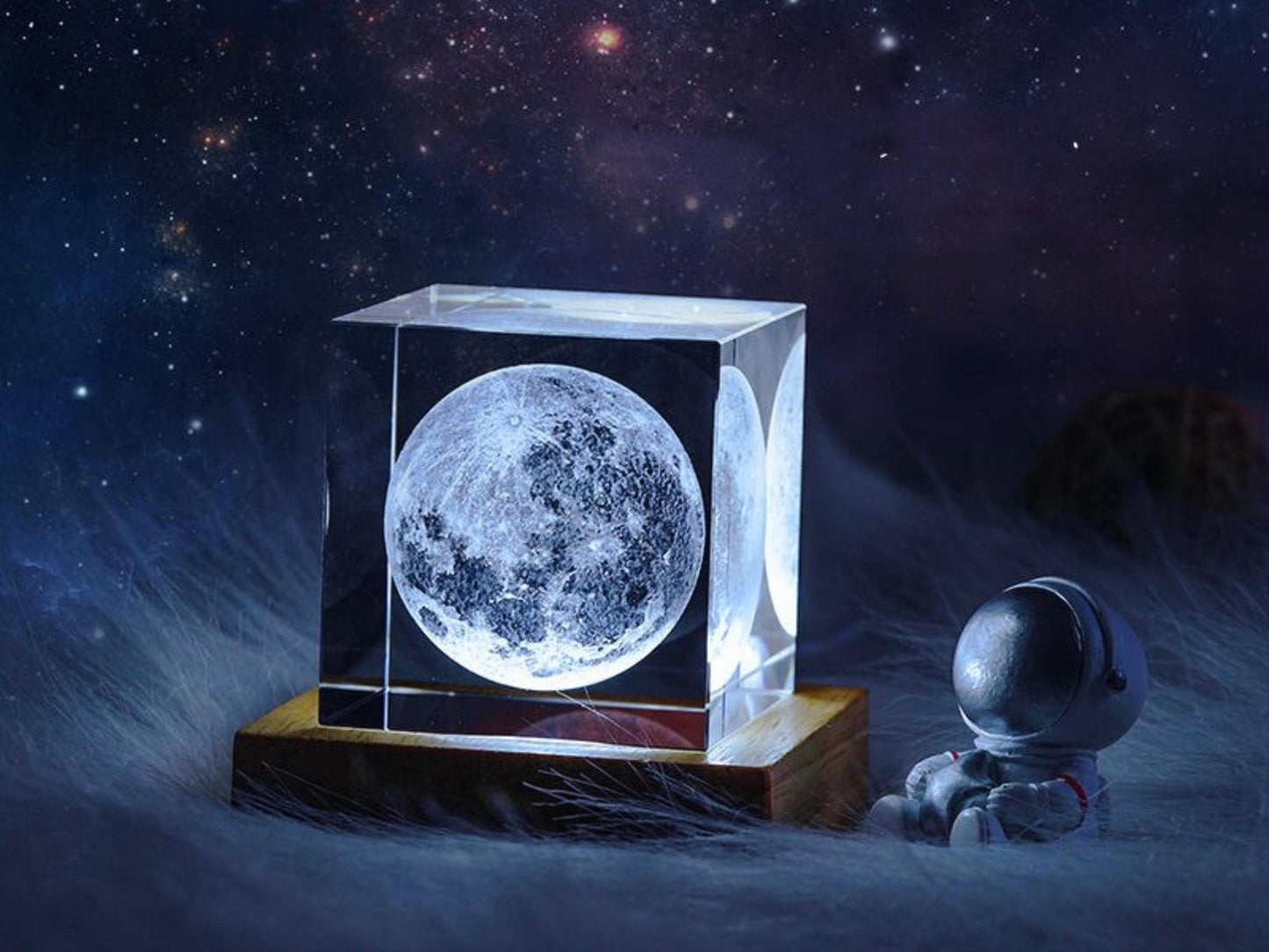 Space Crystal Cube Lamp - Space Mesmerise - Space Gifts | Lamps | Statues | Home Decor
