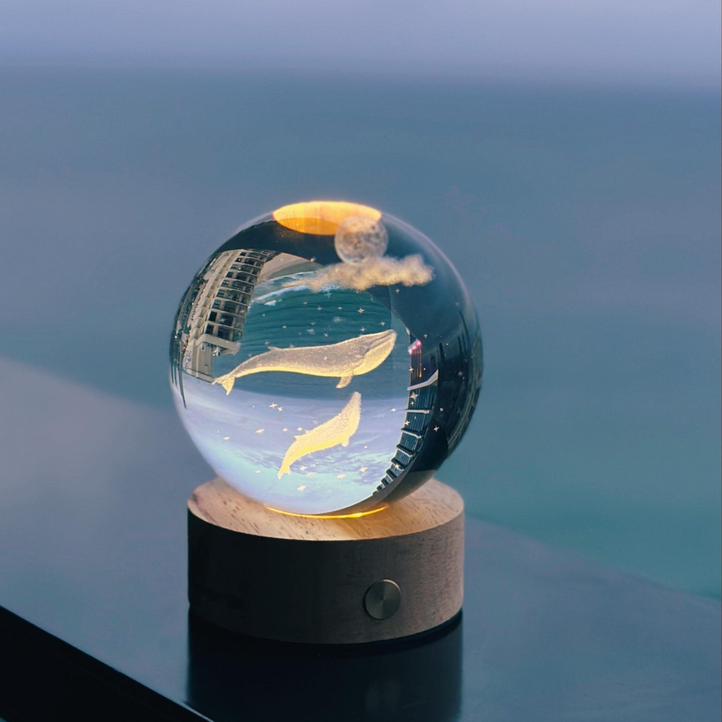 Whale Snow Globe Lamp