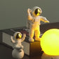 Mesmerising Astronaut Crew and Moon Lamp Set | Spooky Halloween Decor | Space Lamp Kids Night Light