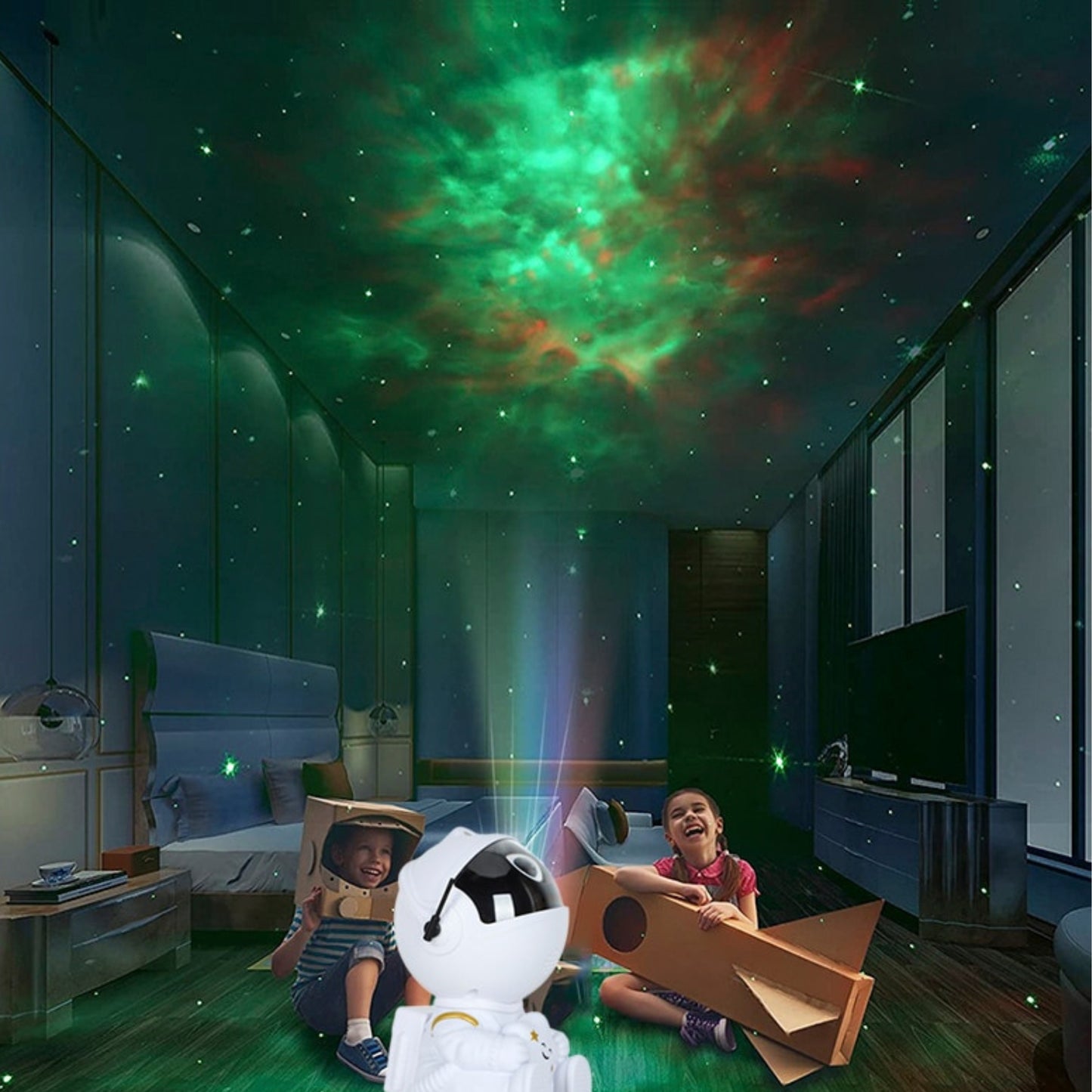 Sitting Astronaut Galaxy Projector