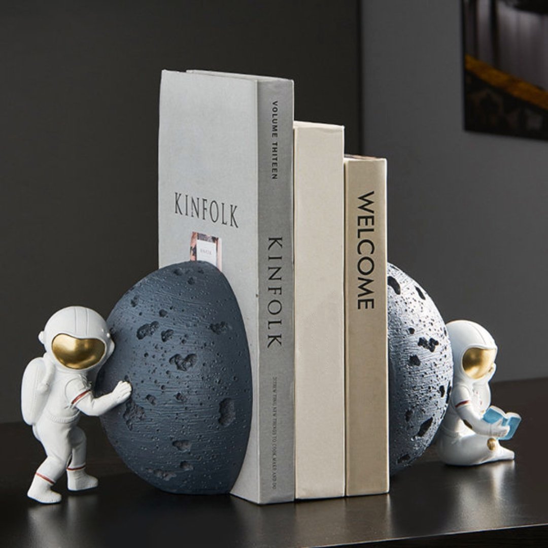 Pushing/Sitting Astronaut Space Themed Bookends outlet