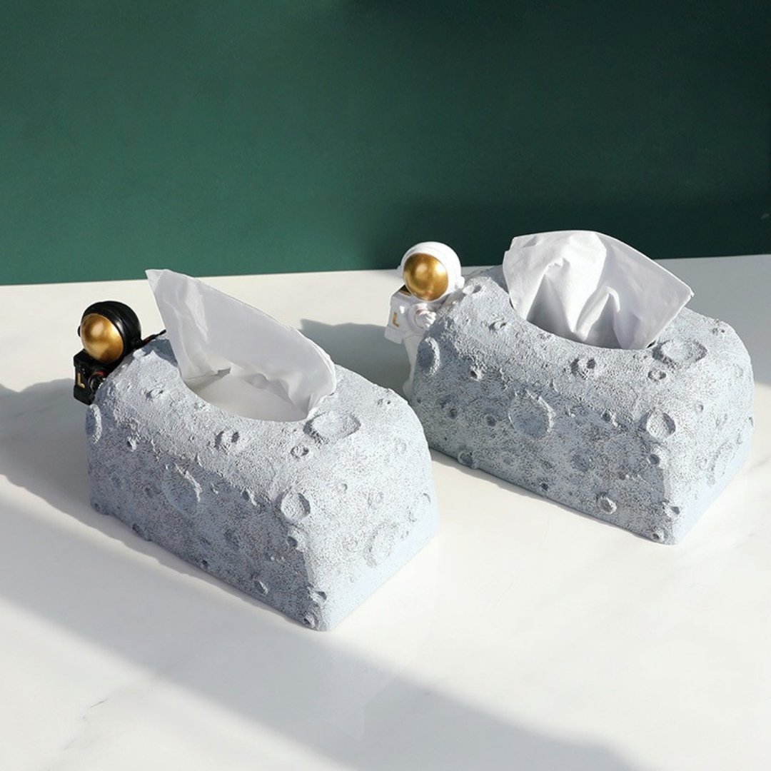 Astronaut Moon Crater Tissue Box Holder - Space Mesmerise - Space Gifts | Lamps | Statues | Home Decor