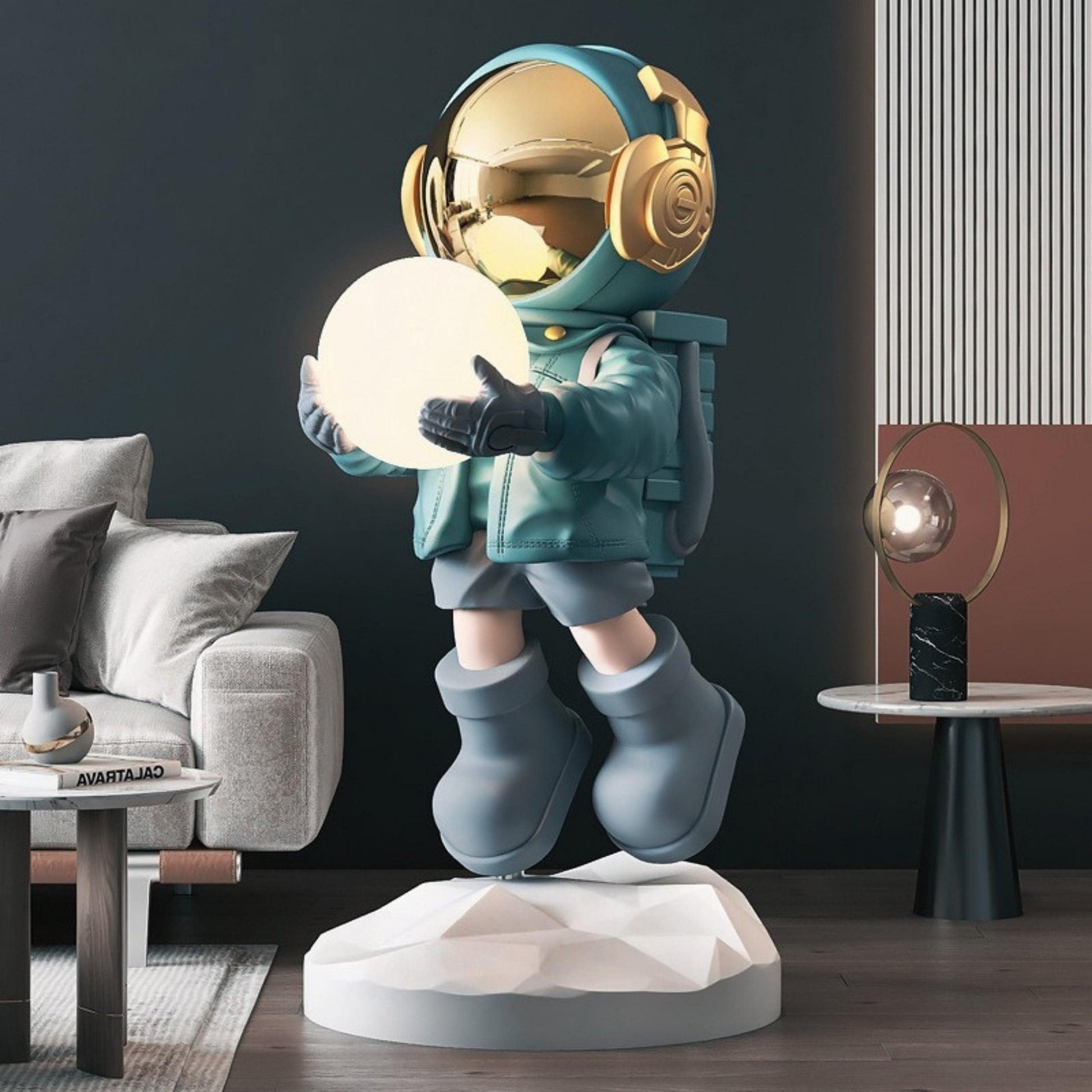 Astronaut on Crater Statue - Space Mesmerise - Space Gifts | Lamps | Statues | Home Decor