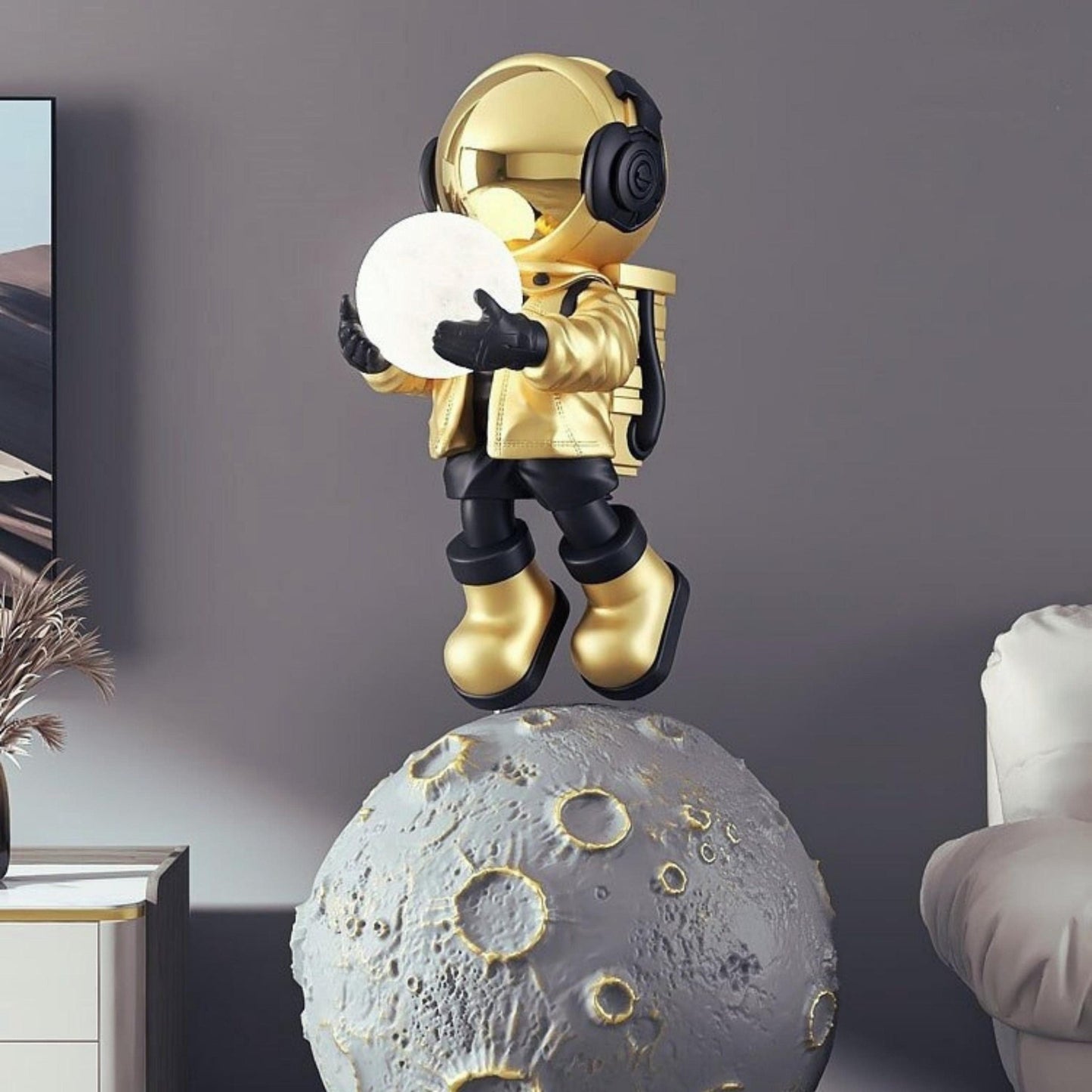 Astronaut on Moon Statue - Space Mesmerise - Space Gifts | Lamps | Statues | Home Decor
