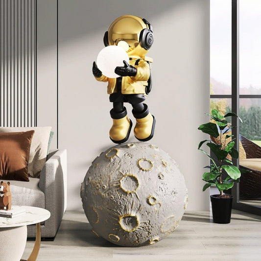 Astronaut on Moon Statue - Space Mesmerise - Space Gifts | Lamps | Statues | Home Decor
