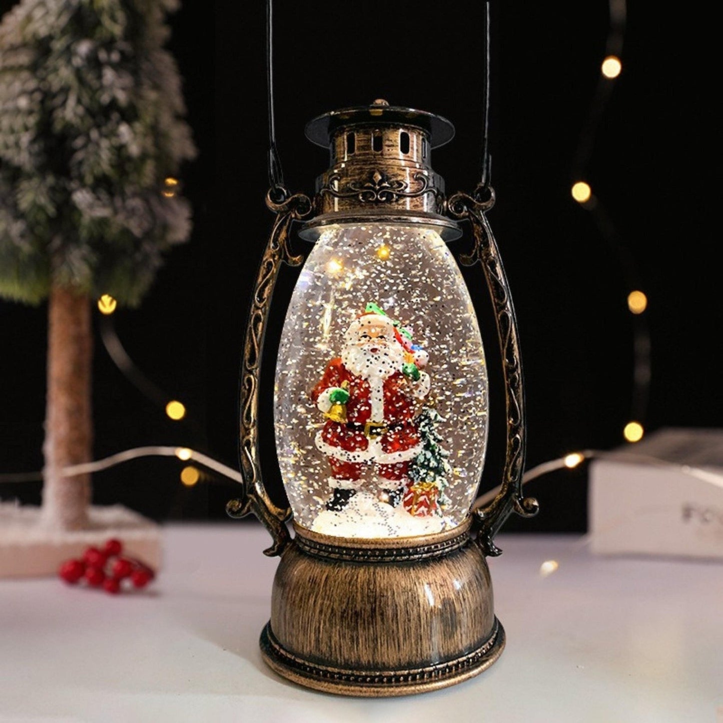 Christmas Snow Globe Lamp with Music Box - Space Mesmerise - Space Gifts | Lamps | Statues | Home Decor