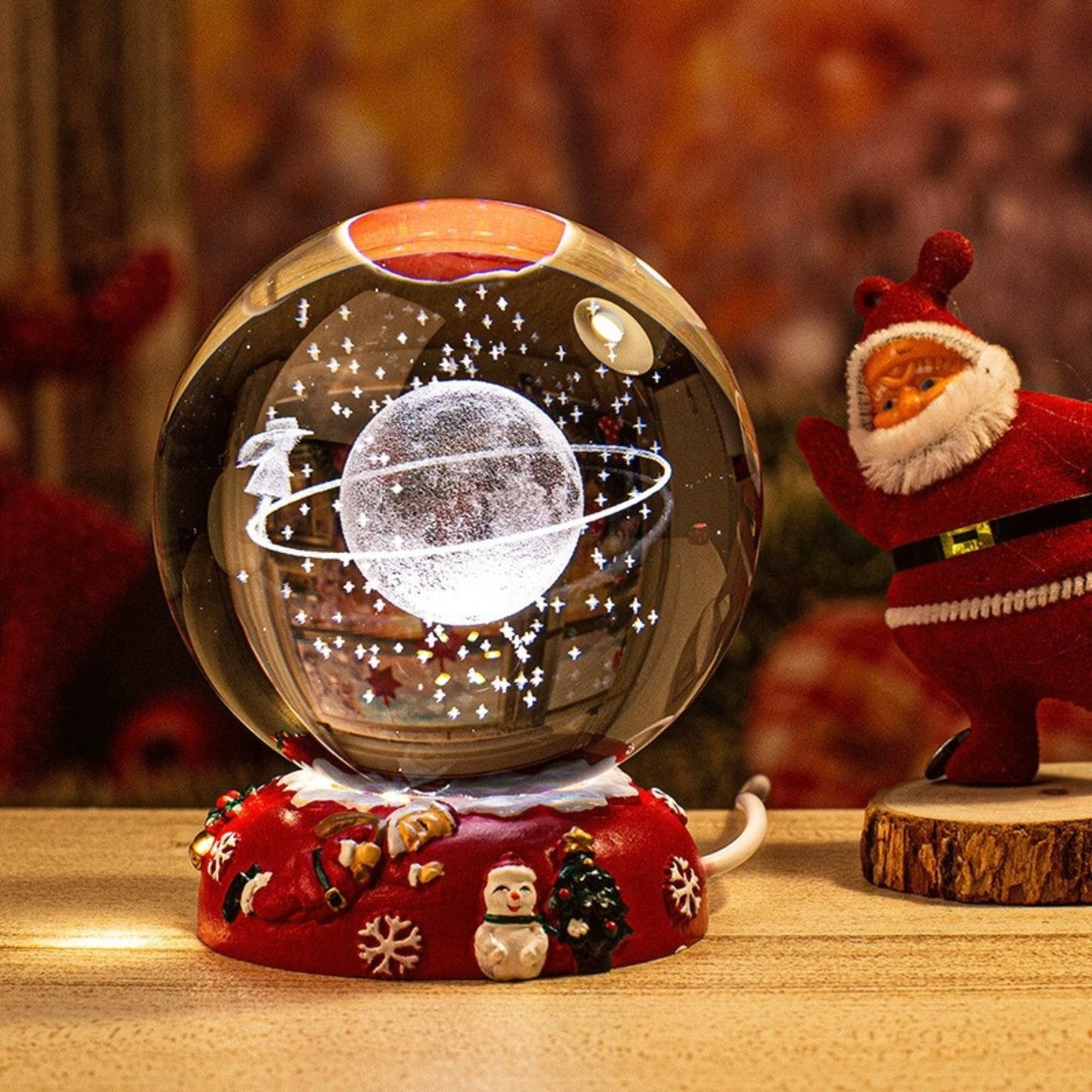 Christmas Snow Globe Space Themed Lamp - Space Mesmerise - Space Gifts | Lamps | Statues | Home Decor
