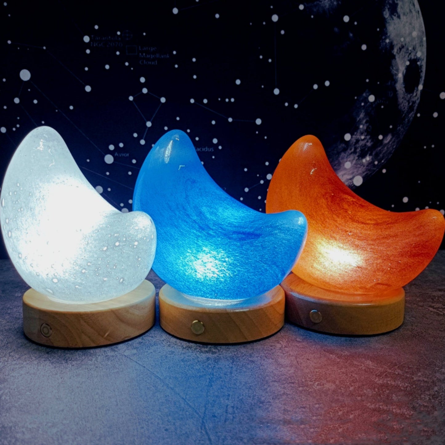 Crescent Moon Touch Lamp - Space Mesmerise - Space Gifts | Lamps | Statues | Home Decor