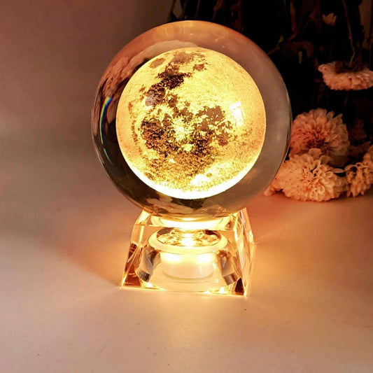 Crystal Moon Globe - Space Mesmerise - Space Gifts | Lamps | Statues | Home Decor