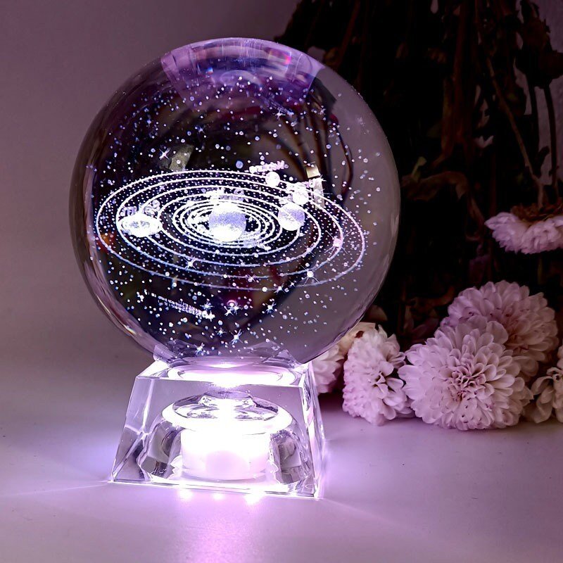 Crystal Solar System Globe - Space Mesmerise - Space Gifts | Lamps | Statues | Home Decor