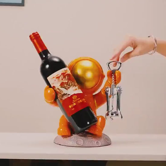 Unique Astronaut Wine Bottle & Corkscrew Holder | Wine lovers | Decor