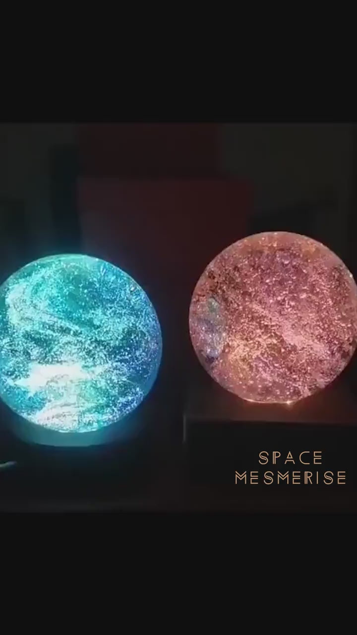 Cosmic Starry Planet Lamp, Crystal Lamp, Globe Lamp | Molten Lava Lamp, Wireless and Touch Lamp | Space Mesmerise