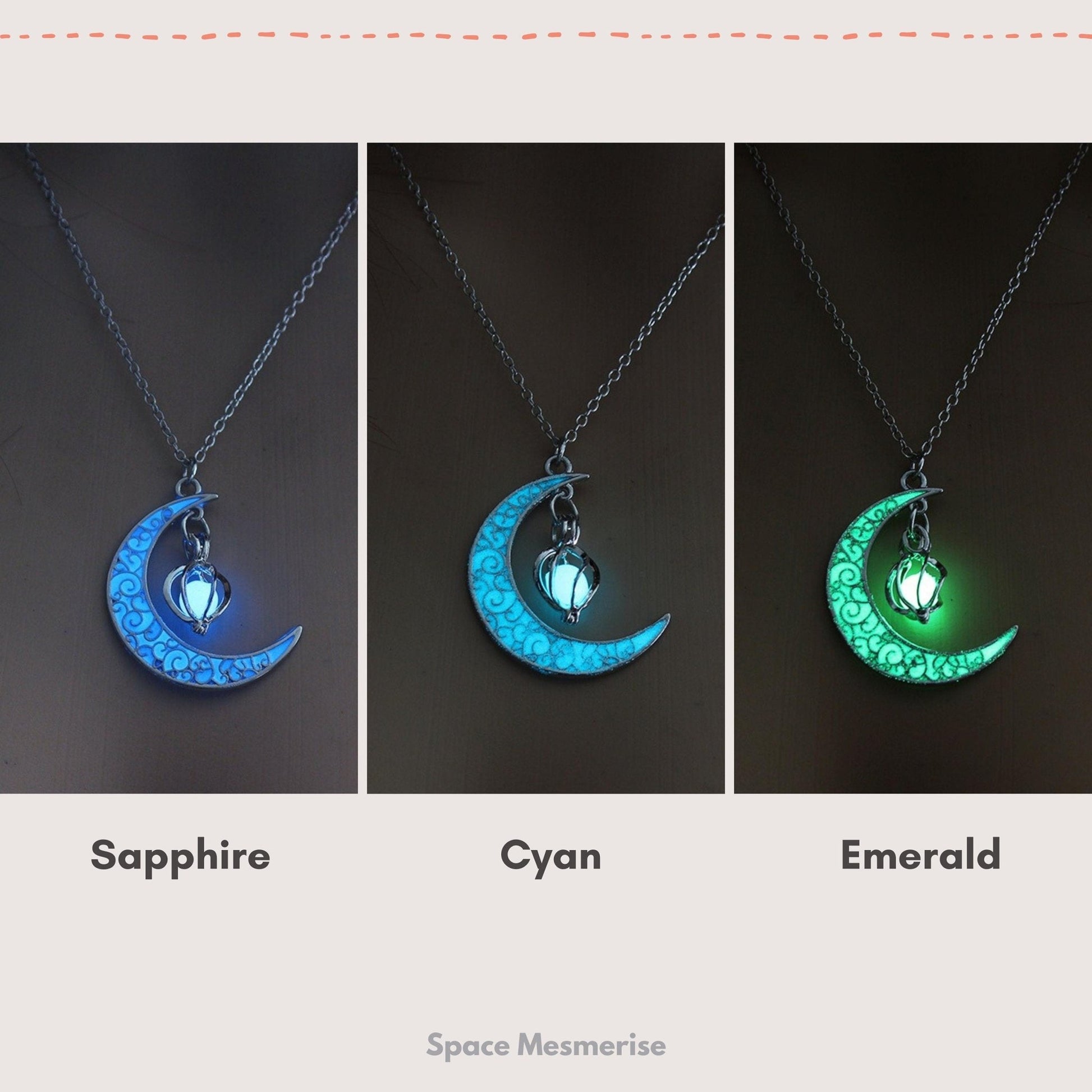 Glowing Moon Necklace - Space Mesmerise - Space Gifts | Lamps | Statues | Home Decor