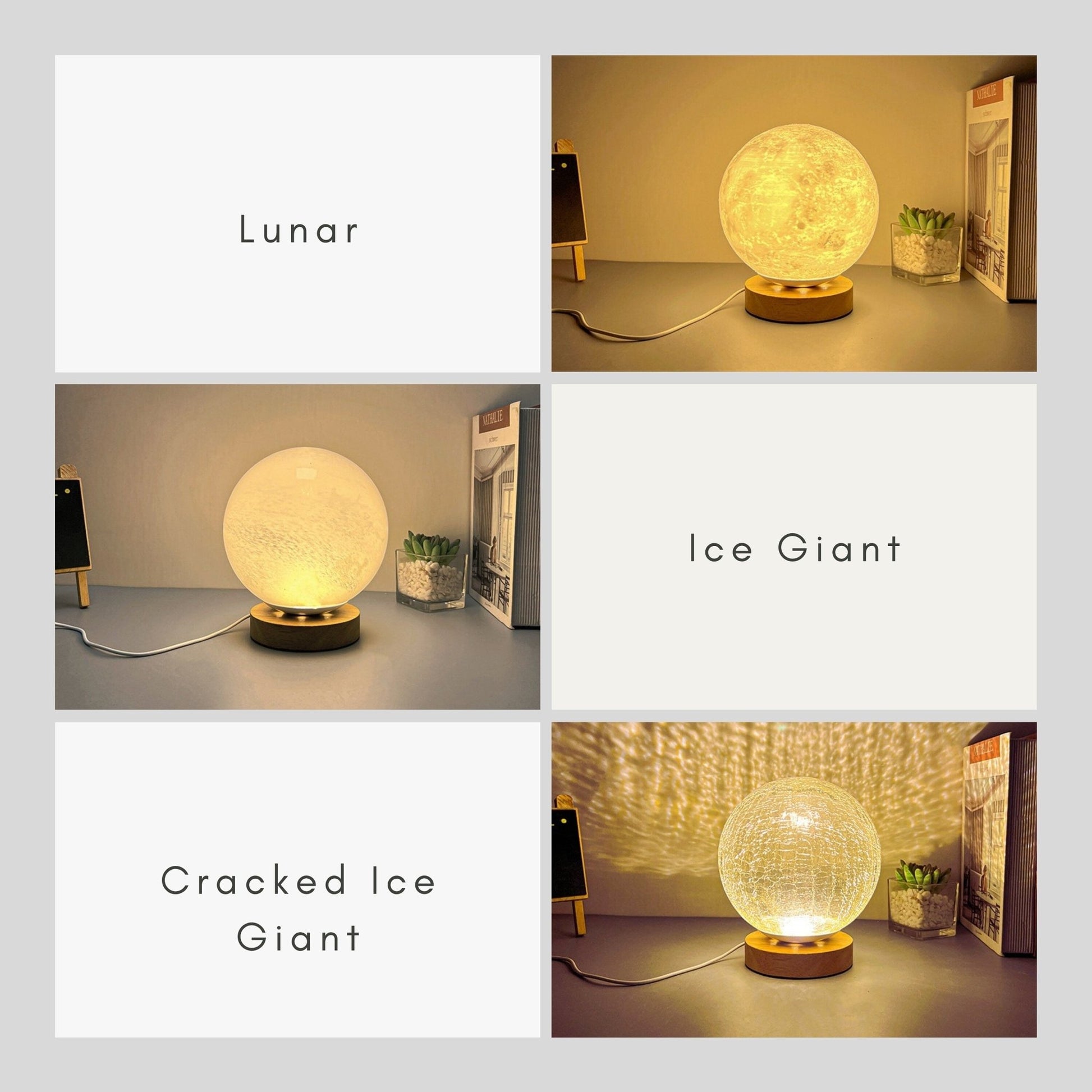 Ice Planet Glass Lamp - Space Mesmerise - Space Gifts | Lamps | Statues | Home Decor