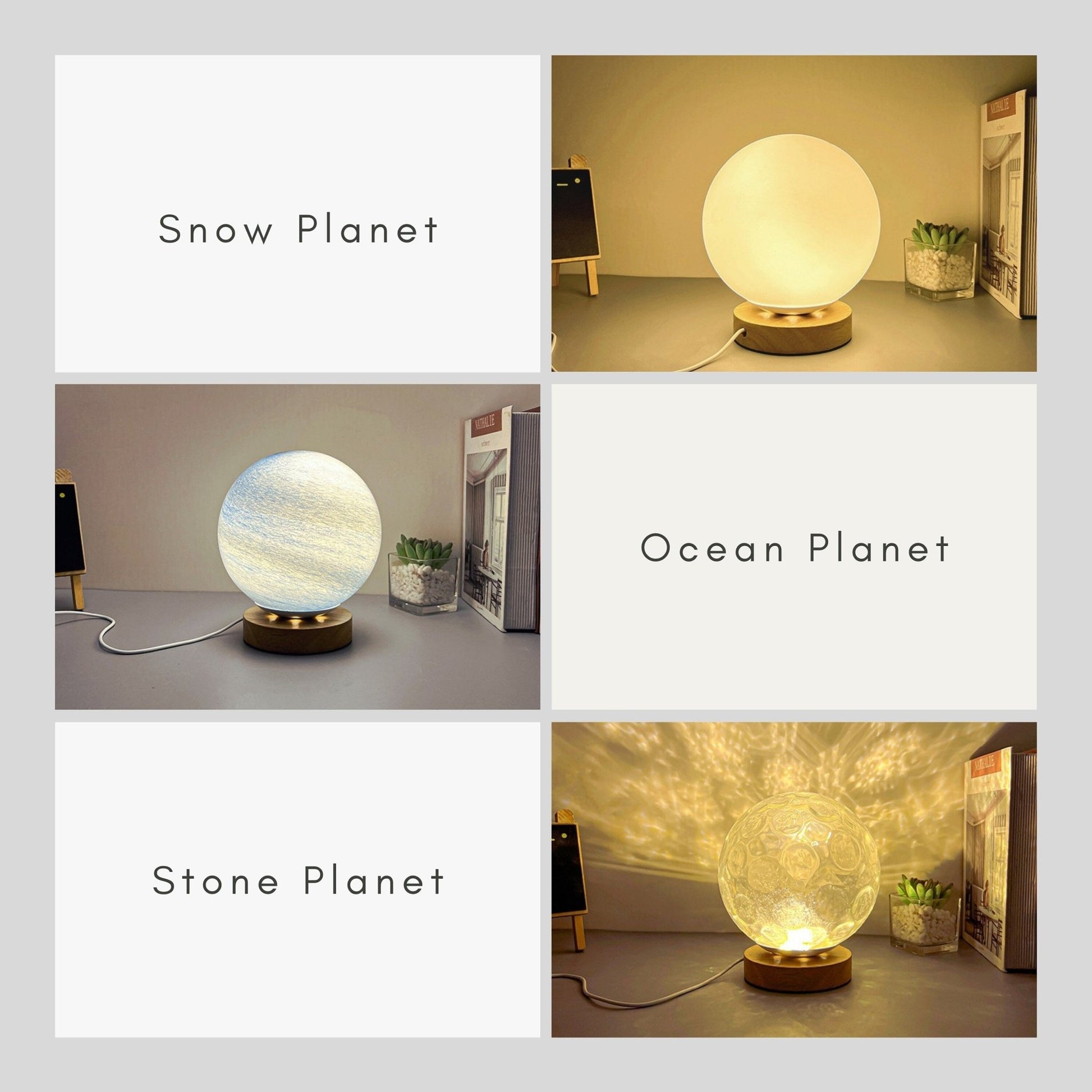 Ice Planet Glass Lamp - Space Mesmerise - Space Gifts | Lamps | Statues | Home Decor