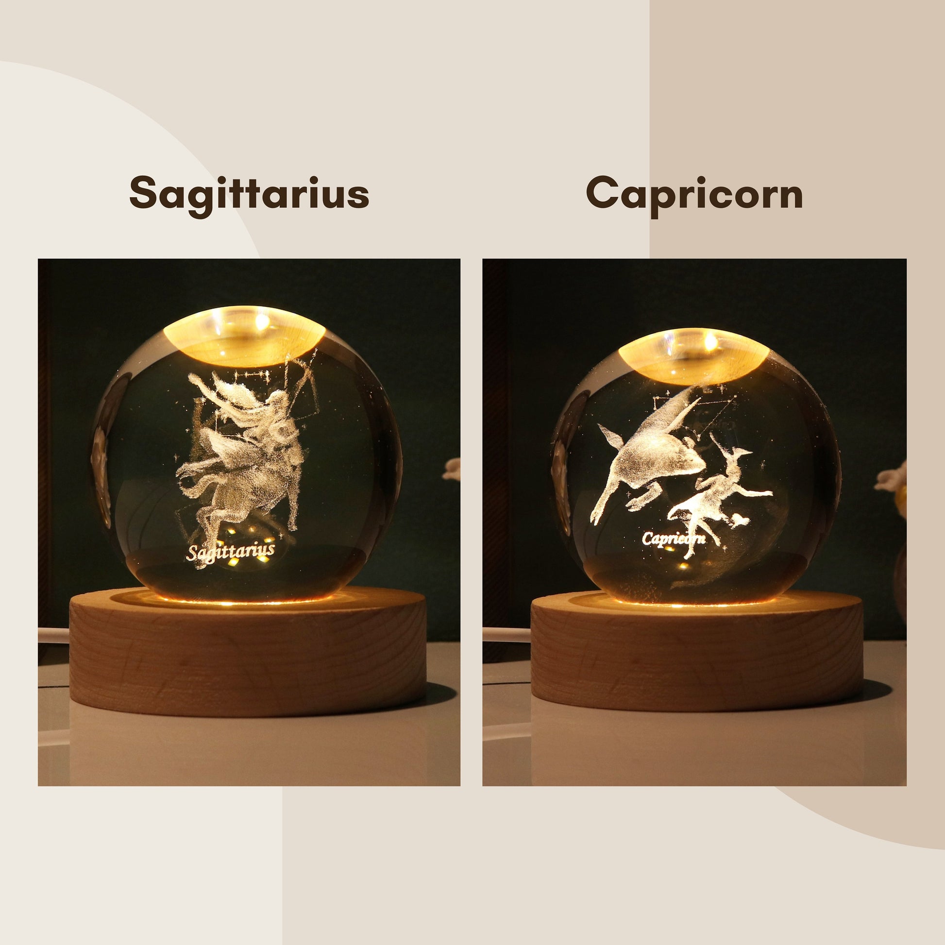 Twelve Constellations Space Lamp Globe | Horoscopes, Zodiac Sign Crystal Ball Lamp | Adults, Kids Nightlight and Gift