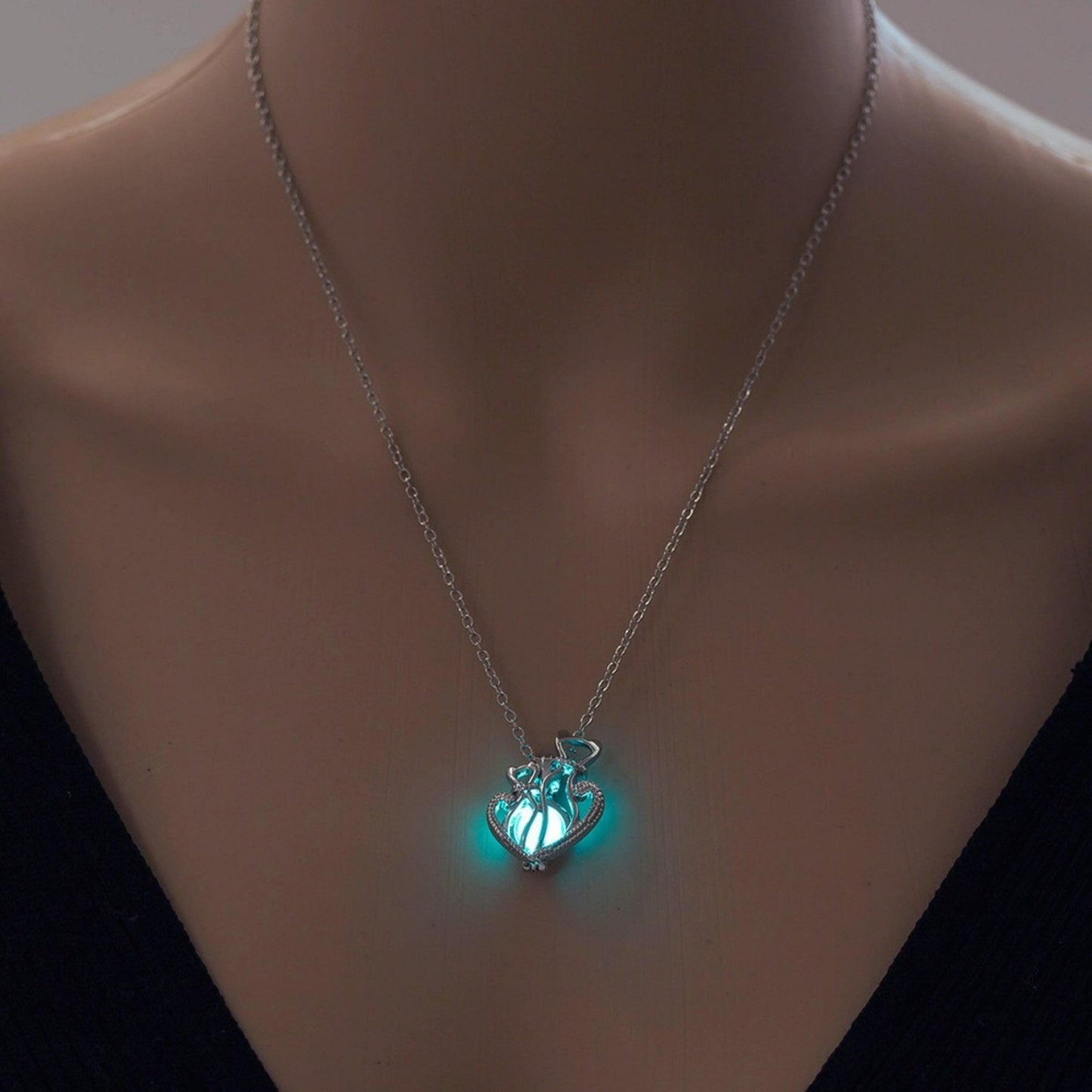 Luminous Cat and Moon Necklace - Space Mesmerise - Space Gifts | Lamps | Statues | Home Decor