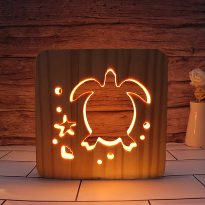 Minimalist Wooden Nursery Night Light - Space Mesmerise - Space Gifts | Lamps | Statues | Home Decor