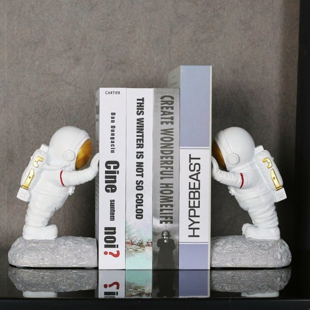 Rocket Bookends Moon Crater and Astronaut Bookends (Set of 2) – Space Mesmerise