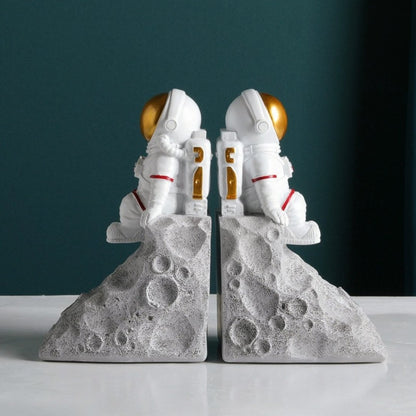 Moon Crater and Astronaut Bookends (Set of 2) - Space Mesmerise - Space Gifts | Lamps | Statues | Home Decor