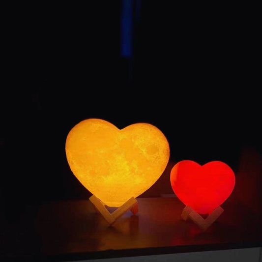 Personalized 3D Printed Heart Moon Lamp - Space Mesmerise - Space Gifts | Lamps | Statues | Home Decor