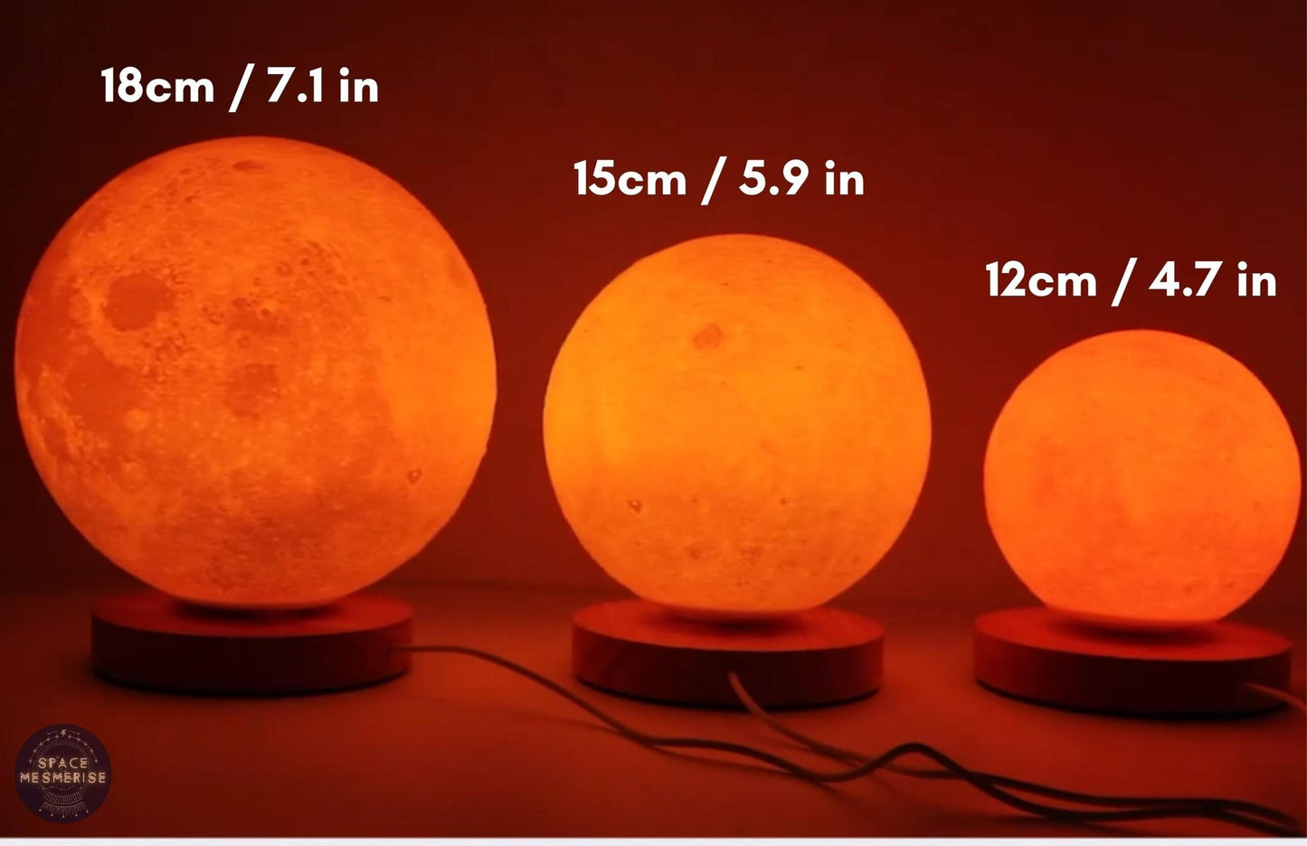 Rotating Moon Lamp - Space Mesmerise - Space Gifts | Lamps | Statues | Home Decor