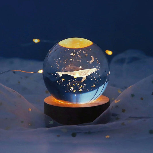 Whale and Space Crystal Lamp - Space Mesmerise - Space Gifts | Lamps | Statues | Home Decor